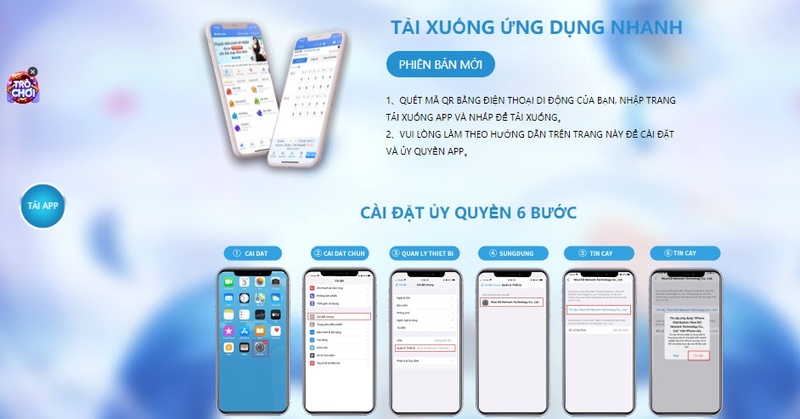 Quá trình tải app về thiết bị được hệ thống hướng dẫn rõ ràng, chi tiết